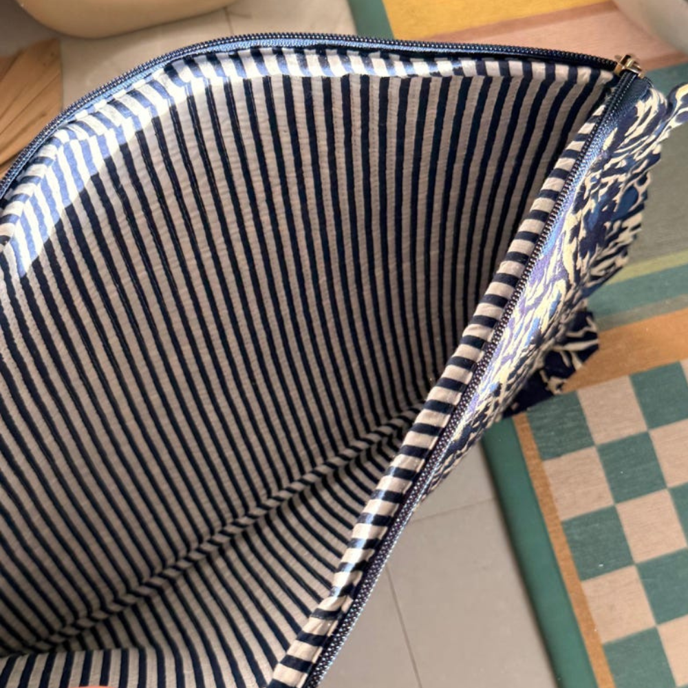 ブロックプリント・キルトPCケース / クラッチバッグ（15inch）