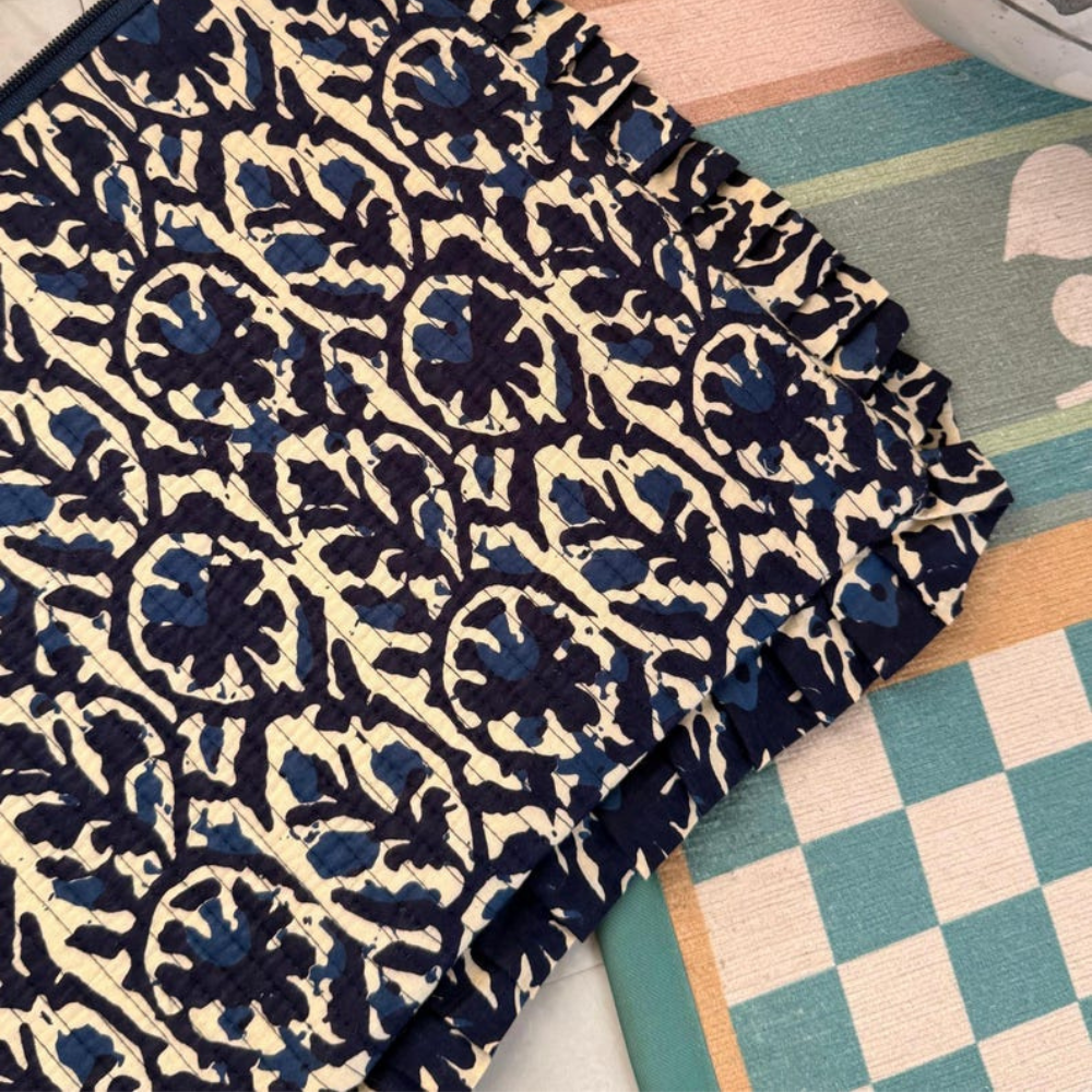 ブロックプリント・キルトPCケース / クラッチバッグ（15inch）