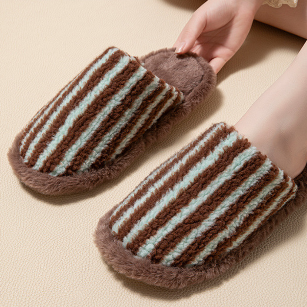 チョコミントなボーダースリッパ（36サイズ）