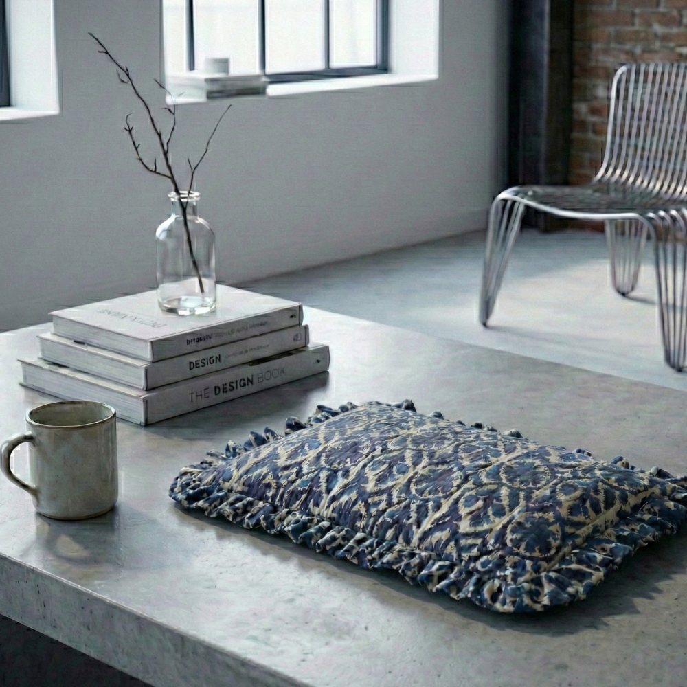 ブロックプリント・キルトPCケース / クラッチバッグ（15inch）