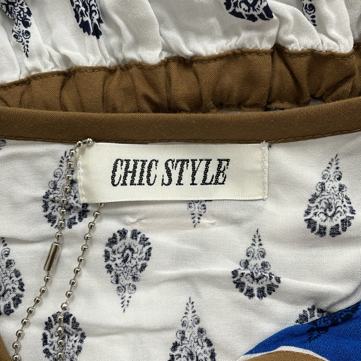 CHIC STYLE 7分袖ワンピース (Blue/M-L)